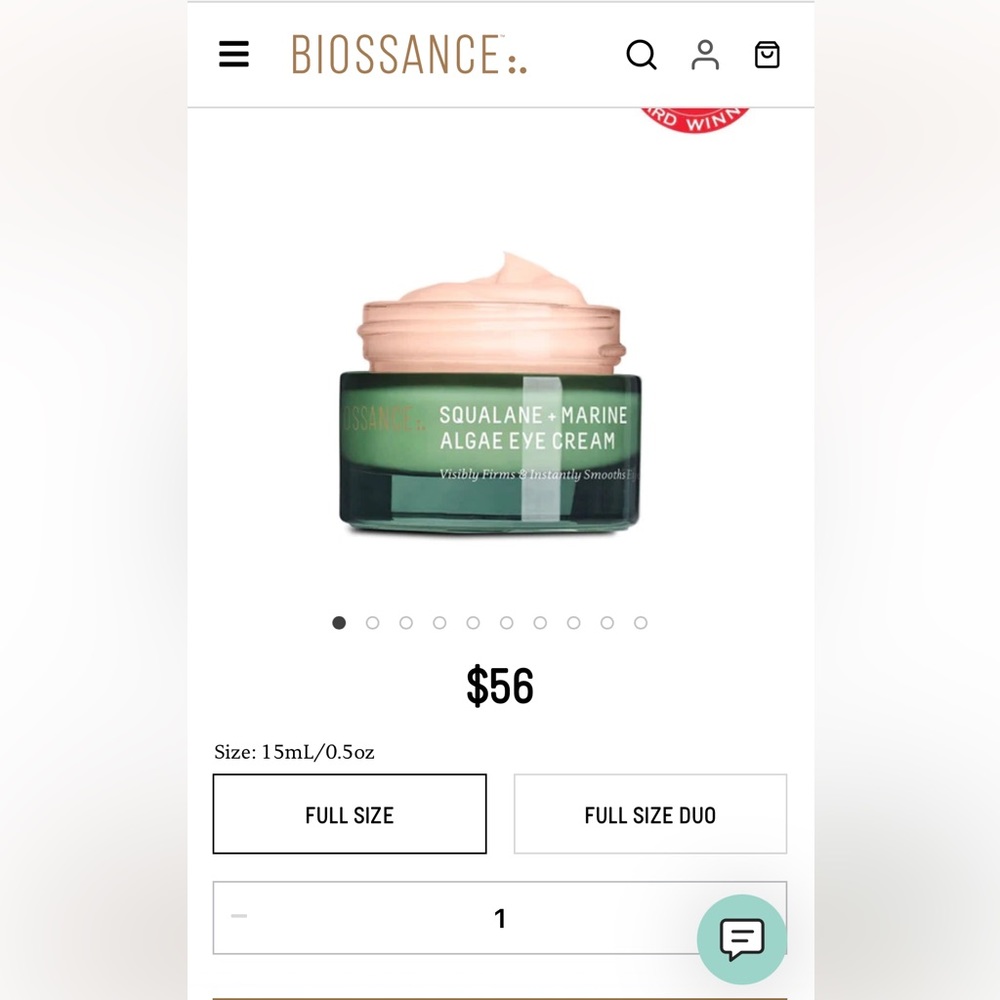 Biossance eye cream